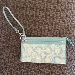 Coach Blue Wristlet